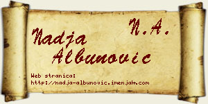 Nadja Albunović vizit kartica